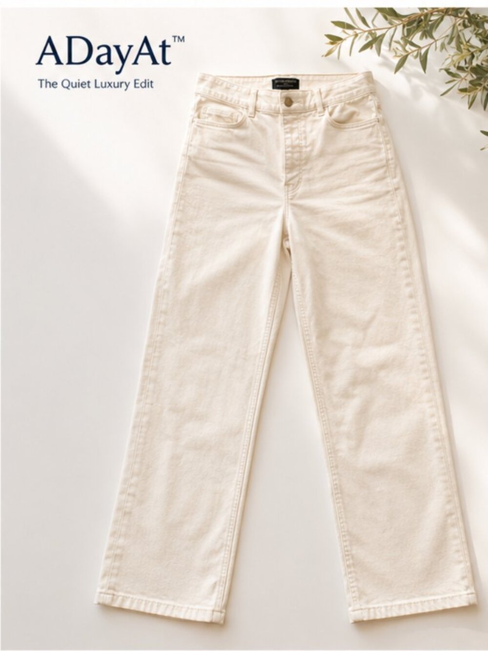 Banana Republic High Rise Straight Jeans 29/8 Ecru Cream Stretch Denim Pants
